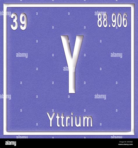 Elemento Químico De Itrio Signo Con Número Atómico Y Peso Atómico