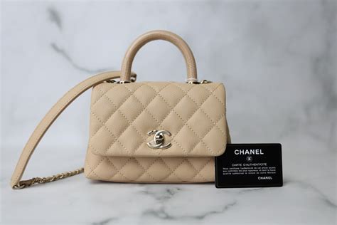 Chanel Coco Handle Extra Mini Beige With Exotic Handle New In Box