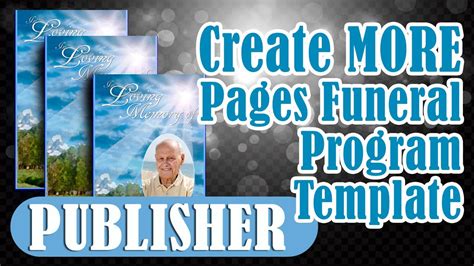 Create Additional Pages Funeral Program Template Publisher Youtube