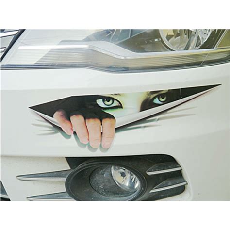 3d Car Styling Funny Cat Eyes Peeking Car Sticker Waterproof Peeking