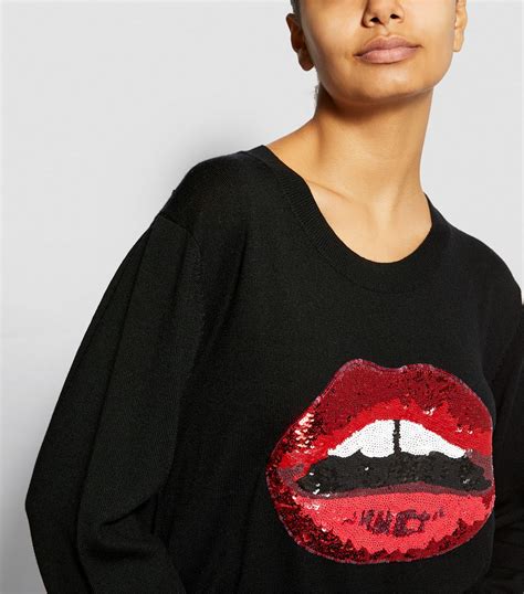 Womens Markus Lupfer Black Sequin Lara Lip Joey Sweater Harrods