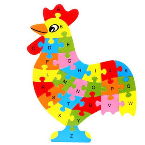 26 Patterns Wooden Animal Alphabet Early Learning Puzzle