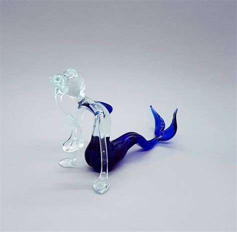Crystal Glass Mermaid Collectible Mermaid Resting On Shore Etsy