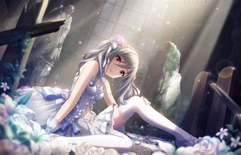 Safebooru Blush Dress Grey Hair Idolmaster Cinderella Girls Starlight Stage Kanzaki Ranko Long