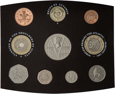 2001 United Kingdom Standard Proof Coin Set L Chard