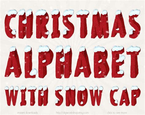 Christmas Alphabet With Snow Cap Clipart Clip Art