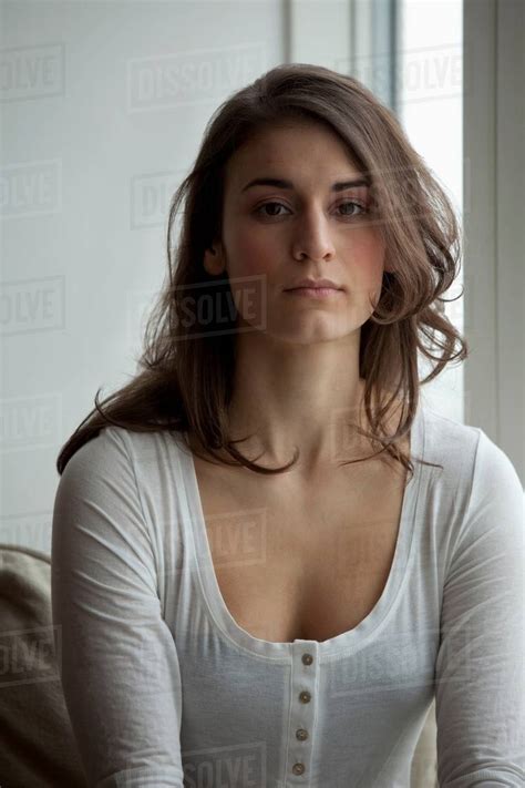 Woman Looking Serious Stock Photo Dissolve