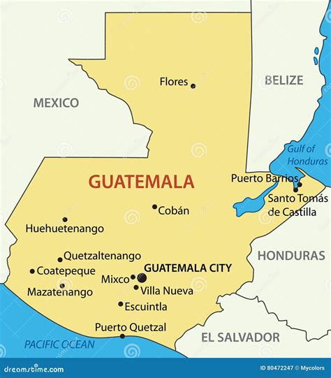 La République Du Guatemala Carte Illustration De Vecteur