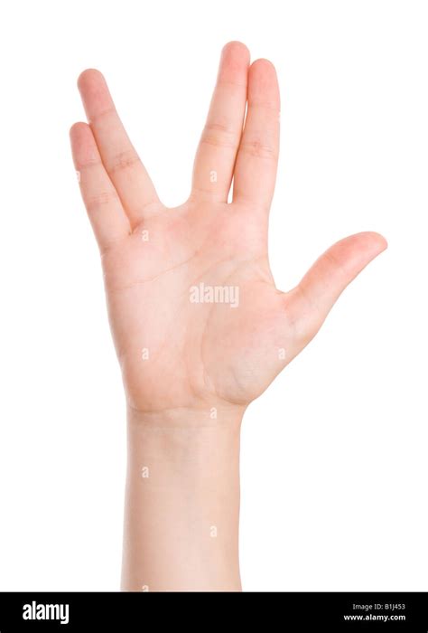 Hand Gesture For The Vulcan Greeting Mr Spock Famous Gesture From The