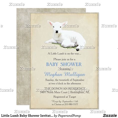 So make certain you mail the most incredible baby shower invitations that get them looking forward to the event even before it gets underway. Little Lamb Baby Shower Invitation Fun baby shower invites ...