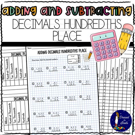 Adding And Subtracting Decimals Hundredths Place Made By Teachers