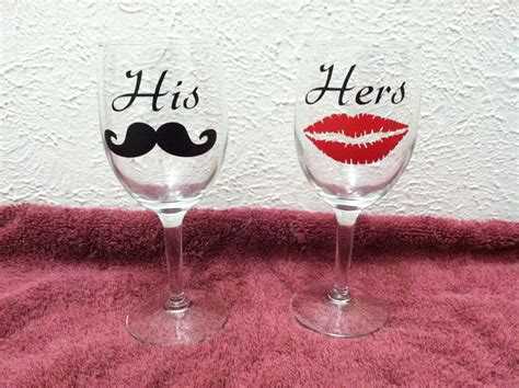 Meaning of his and hers in english. Two His And Hers Wine Glasses on Luulla