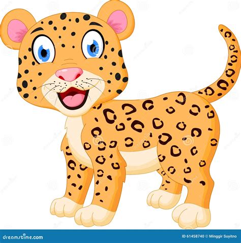 Cute Leopard Cartoon Stock Vector Illustration Of Cats 61458740