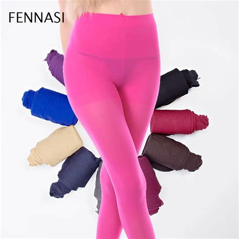 fennasi new women s candy color stirrup warm tights high elastic high waist velvet pantyhose