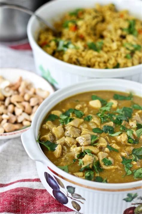 Exquisite chicken with a fruit curry sauce and coconut basmati rice. Chicken Curry with Cashews and Brown Basmati Rice Pilaf ...