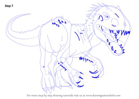 Learn How To Draw Indominus Rex From Jurassic World Jurassic World Step By Step Drawing