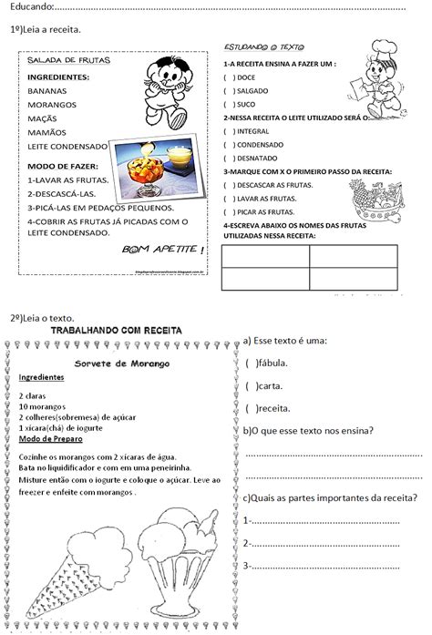 Atividade Receita 3 Ano