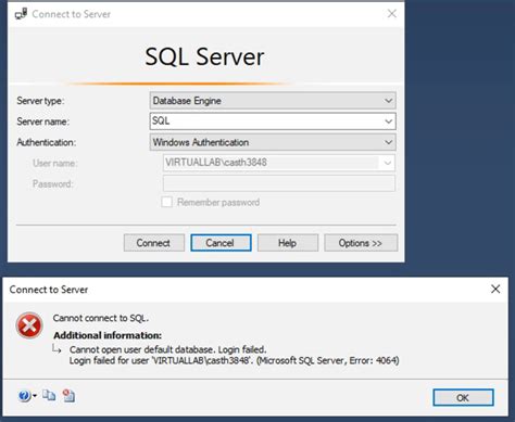 Unable To Connect To SQL Server In SQL Server Management Studio