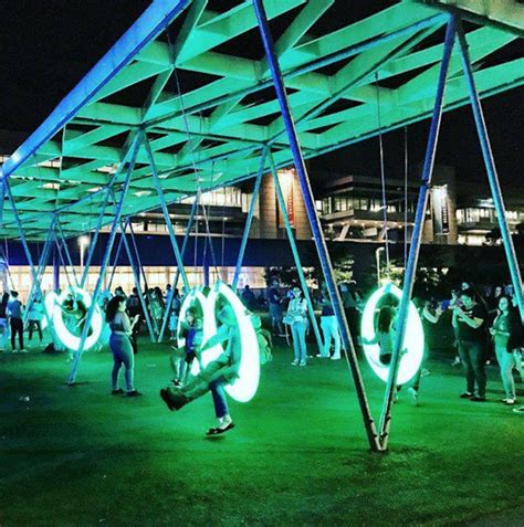 This Epic Adult Playground In Massachusetts Has Giant Glowing Swings Playgrounds Architecture