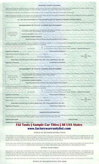 Editable Certificate Ownership Printable Blank Car Title Template