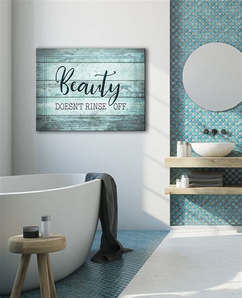 Bathroom Wall Art Beauty Doesnt Rinse Off Wood Frame Ready To Hang