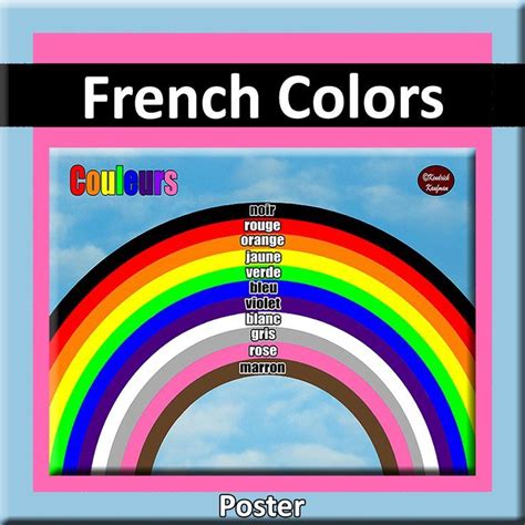 French Colors Rainbow Poster Foreign Language Learning Teaching