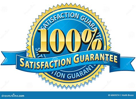 100 Satisfaction Guarantee Stamp Cartoon Vector