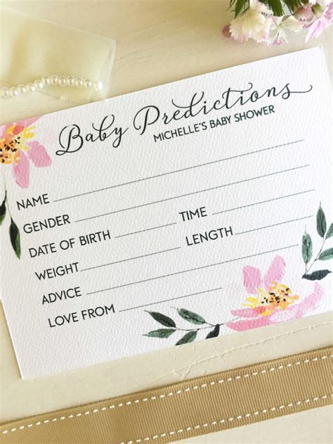 Baby Shower Prediction Cards Baby Prediction Card Baby Etsy Australia
