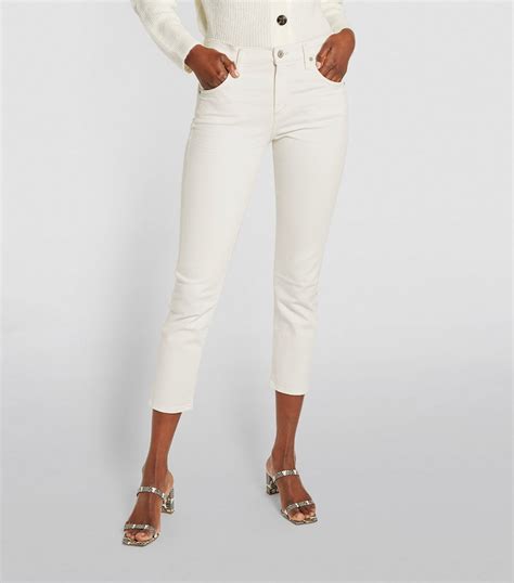 Citizens Of Humanity White Elsa Mid Rise Cropped Jeans Harrods Uk