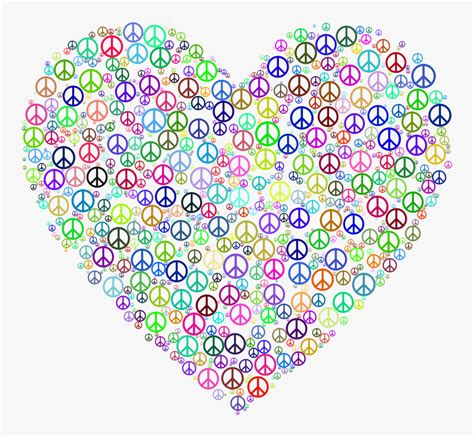 Prismatic Peace Sign Heart Peace Sign And Heart Hd Png Download