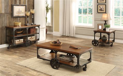 Huck Rustic Country Style Coffee Table Collection Las Vegas Furniture