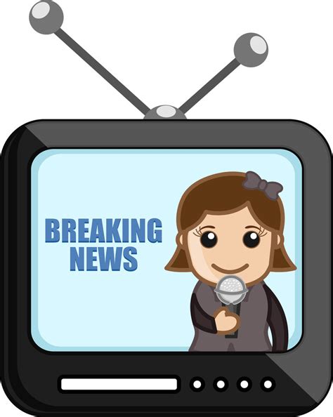 News Reporter Over Tv Business Cartoons Vectors Royalty Free Stock