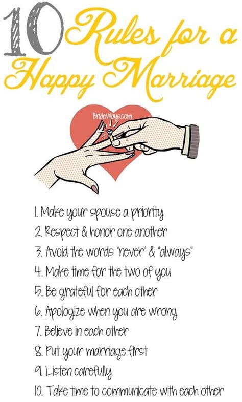 10 Rules For A Happy Marriage Marriage Tips Husbandandwife Happy