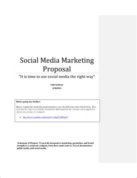 Free 6 Social Media Marketing Proposal Samples And Templates In Pdf