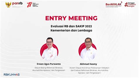 Entry Meeting Evaluasi Rb Dan Sakip 2022 Kementerian Dan Lembaga Youtube