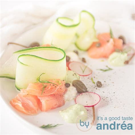 Gerookte zalm met avocado crème koud voorgerecht By Andrea Janssen