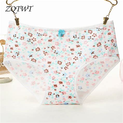 Zqtwt Sexy Cotton Panties Women Flower Cute Briefs Women Underwear For