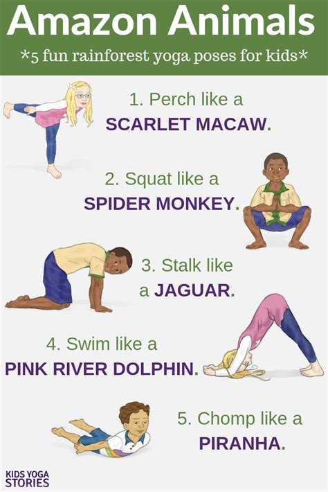 Yoga Poses 5 Easy And Fun Amazon Rainforest Animal Yoga