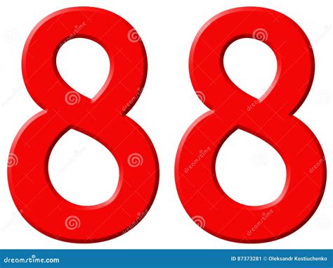 numeral 88 eighty eight isolated on white background 3d stock