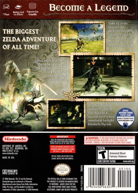 The Legend Of Zelda Twilight Princess 2006 Gamecube Box Cover Art
