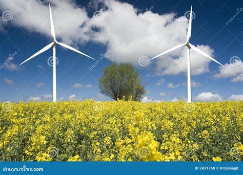 Two Modern Windmills Stock Photo Image Of Environmental 2431768