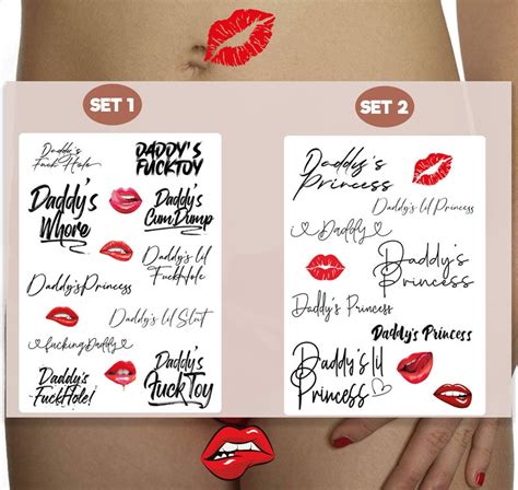 Sets Of Daddy Adult Temporary Tattoos Tramp Stamps Etsy