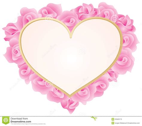 Heart With Roses Frame Royalty Free Stock Photo Image 20563175