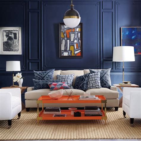 orange and blue color scheme living room leith norton