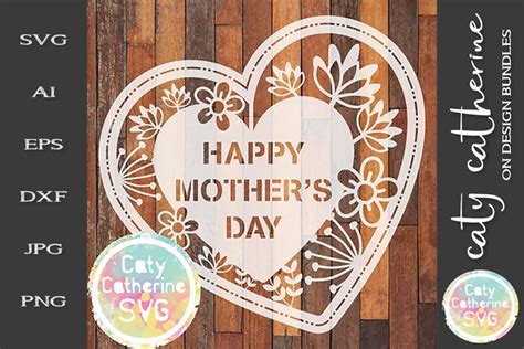 Happy Mother's Day SVG Paper Cut File (243888) | SVGs | Design Bundles