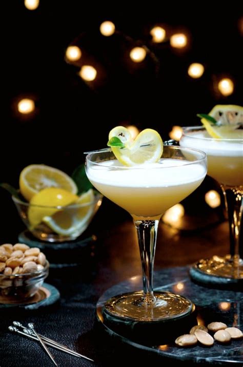 Sidecar Fizz Cocktail Recipe With Cognac And Cointreau White On Rice