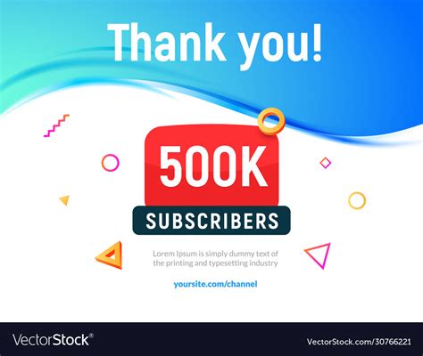 500000 Followers Post 500k Celebration Royalty Free Vector