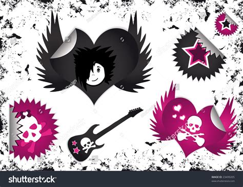 Emo Symbols Labels Badges Stickers Stock Vector Royalty Free 23499205