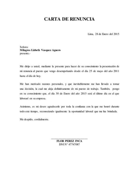 Pin on carta renuncia