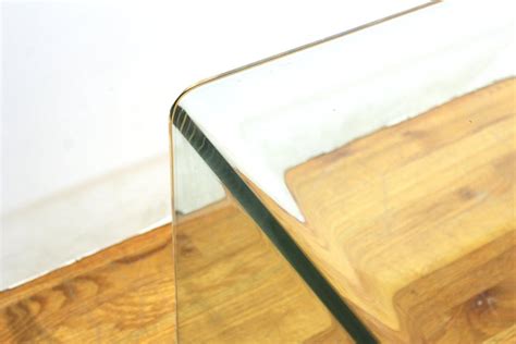 Coffee table awesome modern glass coffee table waterfall coffee. Mid-Century Modern Glass Waterfall Coffee Table For Sale ...